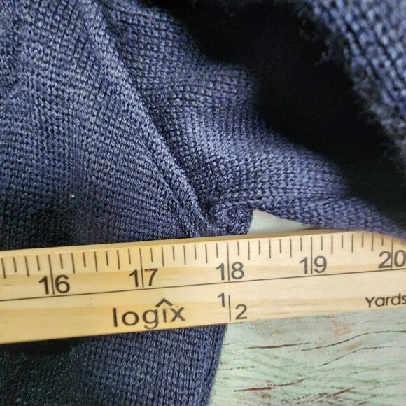 Rodier Vintage Womens Navy Wool Blend Cardigan Sweater Size Small - Picture 10 of 11